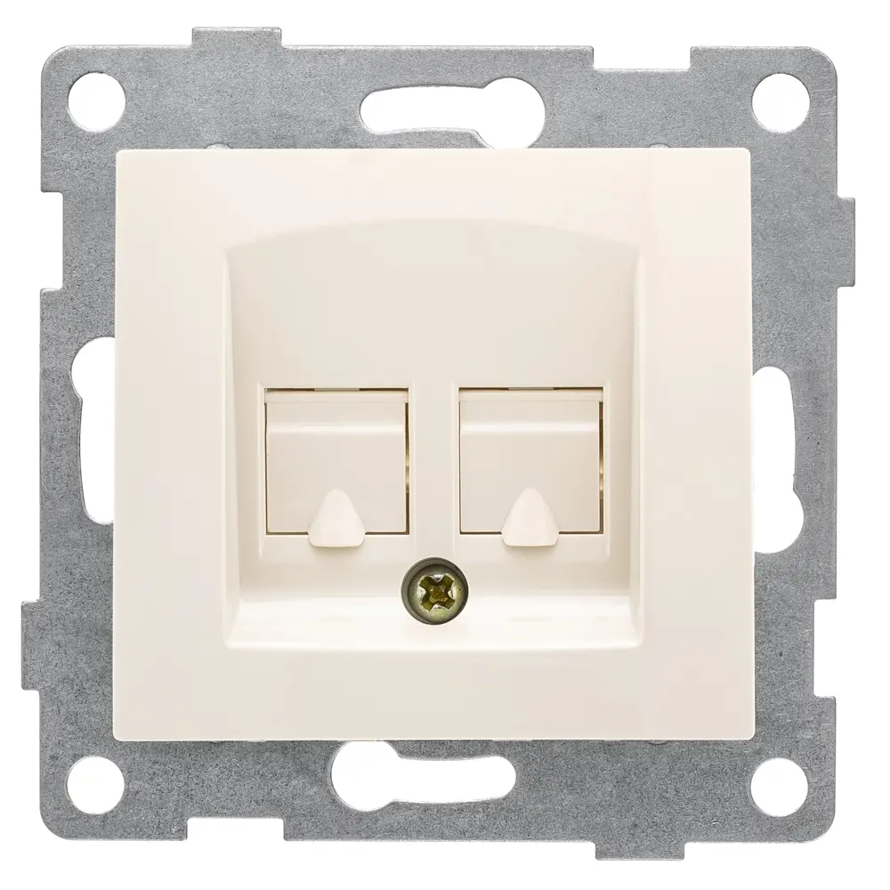 Фото Розетка компьютерная двойная встраиваемая Gusi electric Bravo С10К2-003 RJ45 цвет бежевый Фото Розетка компьютерная двойная встраиваемая Gusi electric Bravo С10К2-003 RJ45 цвет бежевый