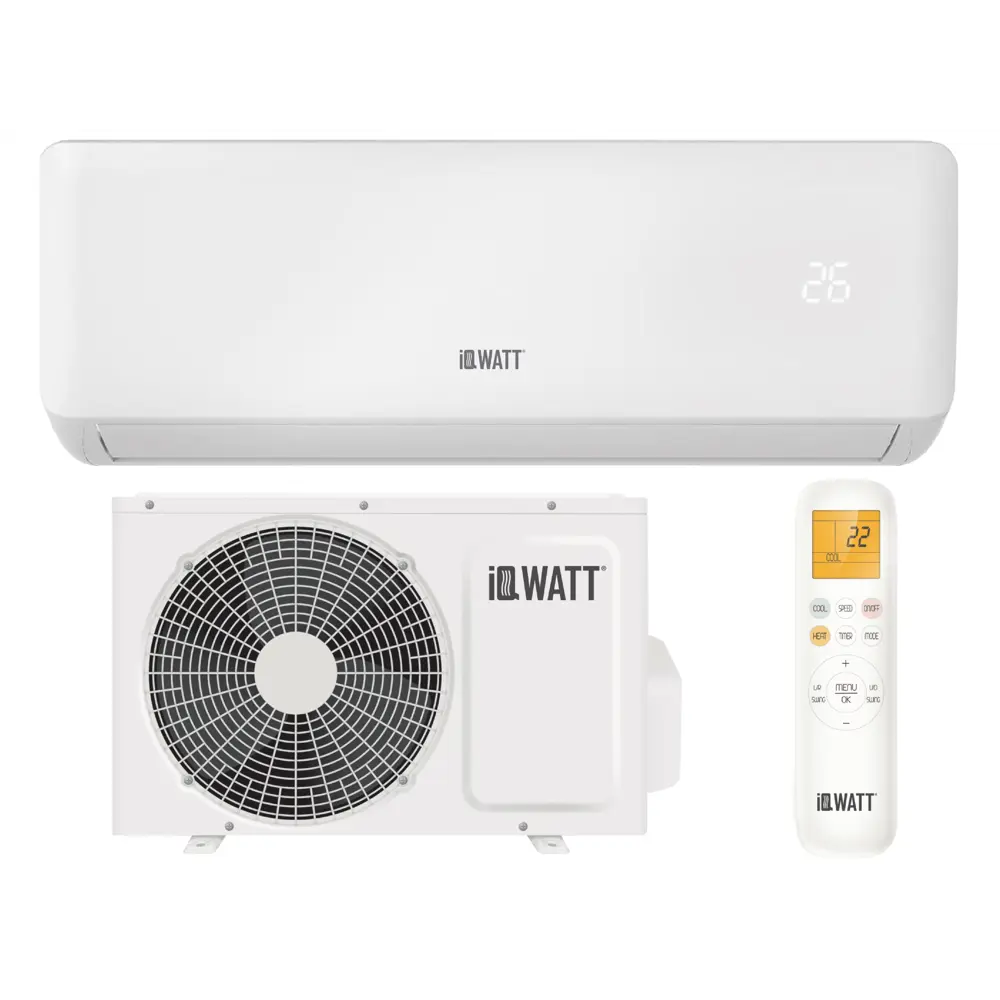 Фото Сплит-система инверторная Iqwatt AS(-W)-F-24000BTU 24K BTU охлаждение/обогрев Фото Сплит-система инверторная Iqwatt AS(-W)-F-24000BTU 24K BTU охлаждение/обогрев