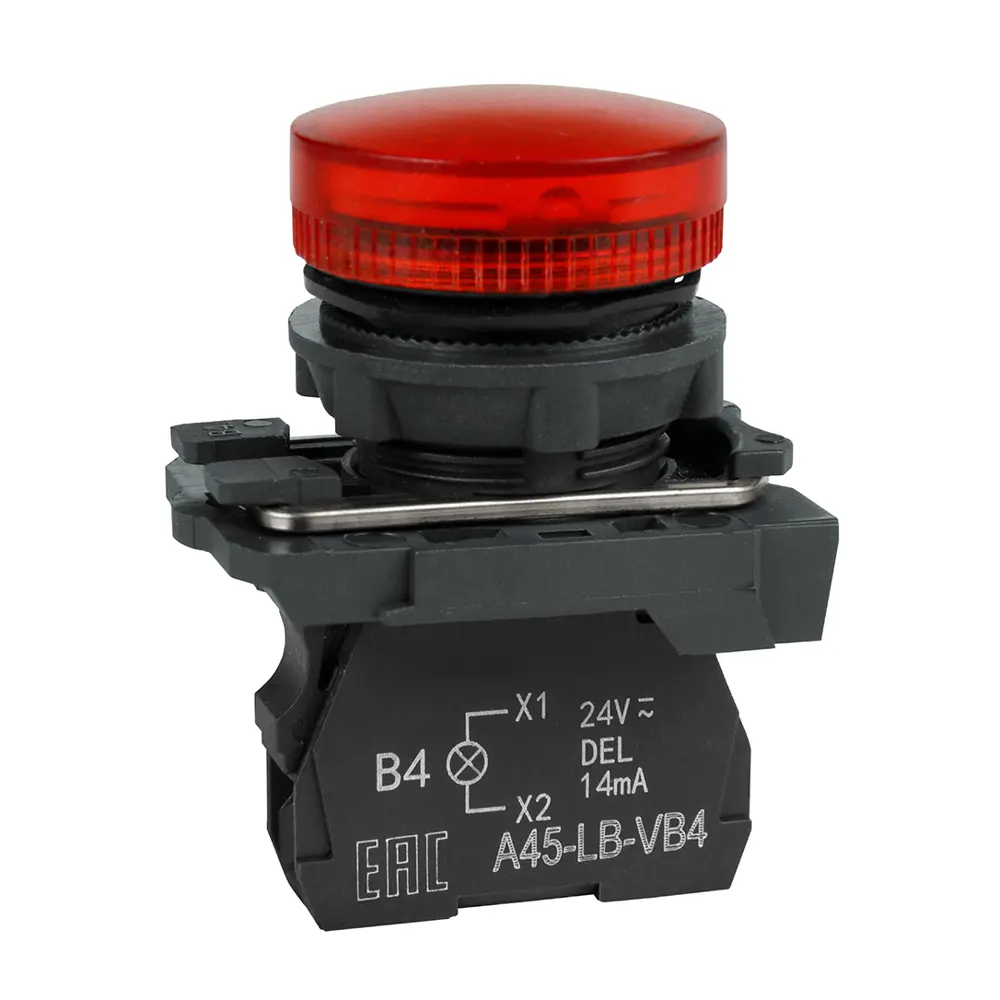 Фото Сигнальная лампа КЭАЗ OptiSignal D22 C5-L-M4 230-240VAC XB5AVM4 пластик цвет красный Фото Сигнальная лампа КЭАЗ OptiSignal D22 C5-L-M4 230-240VAC XB5AVM4 пластик цвет красный