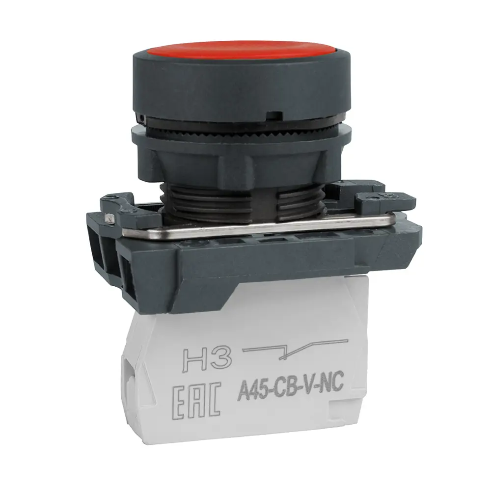 Фото Кнопка КЭАЗ OptiSignal D22 C5-P-401 пластик 1НЗ XB5AA42 цвет красный Фото Кнопка КЭАЗ OptiSignal D22 C5-P-401 пластик 1НЗ XB5AA42 цвет красный
