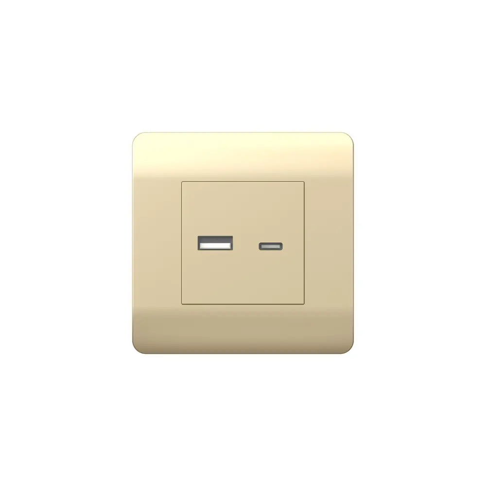 Фото Розетка USB встраиваемая Chint New3-E 431450 цвет шампань Фото Розетка USB встраиваемая Chint New3-E 431450 цвет шампань