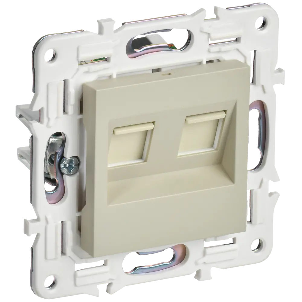 Фото Розетка для телевизора и компьютера встраиваемая Iek Skandy SK-AK20-2-K10 RJ45 Cat 6E цвет бежевый Фото Розетка для телевизора и компьютера встраиваемая Iek Skandy SK-AK20-2-K10 RJ45 Cat 6E цвет бежевый