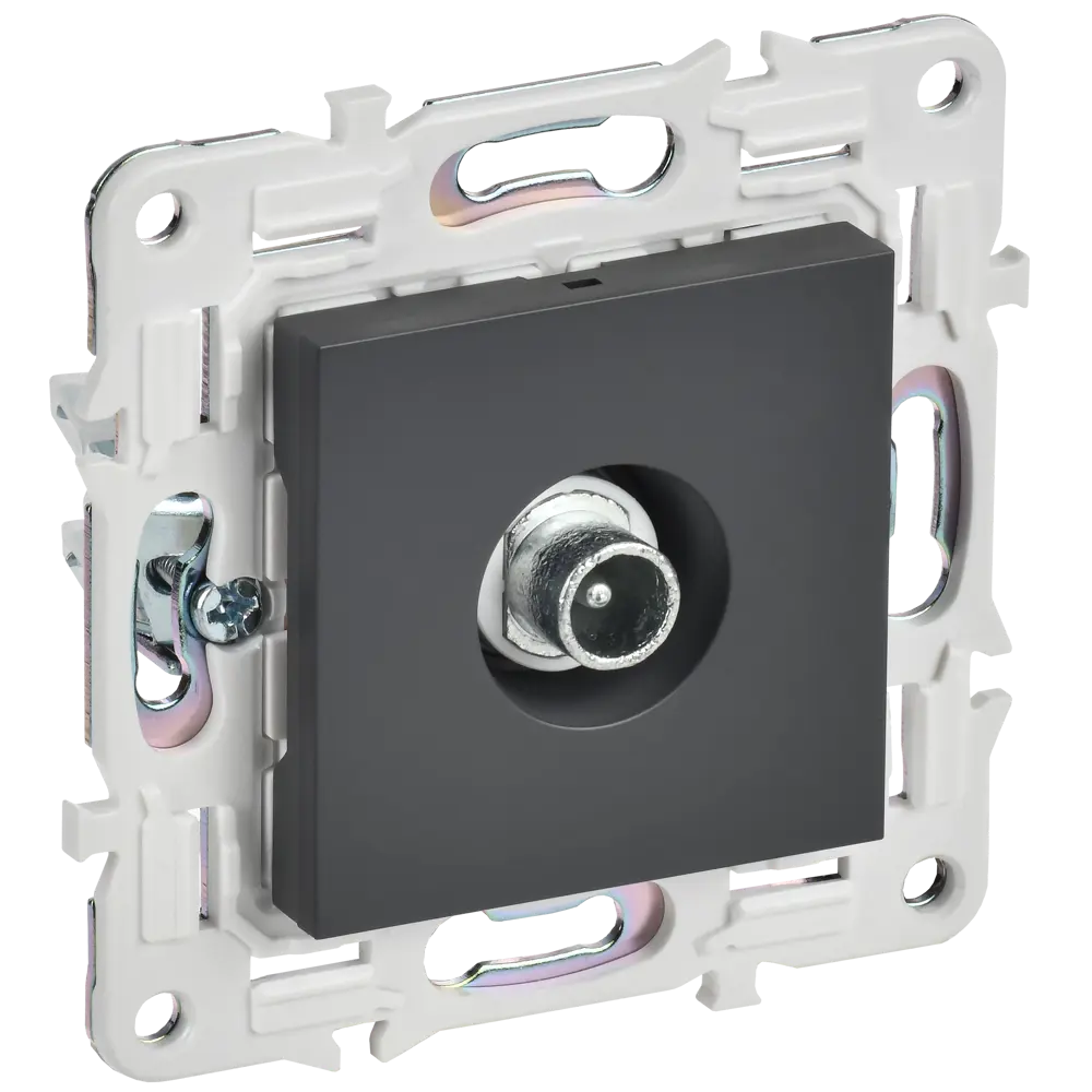 Фото ТВ-розетка проходная встраиваемая Iek Skandy SK-A10-P-K48 цвет титан Фото ТВ-розетка проходная встраиваемая Iek Skandy SK-A10-P-K48 цвет титан