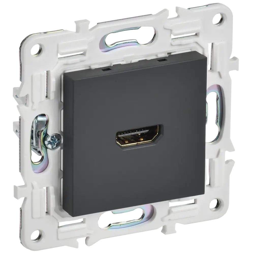 Фото Розетка HDMI встраиваемая Iek Skandy SK-H10-K53 цвет графит Фото Розетка HDMI встраиваемая Iek Skandy SK-H10-K53 цвет графит