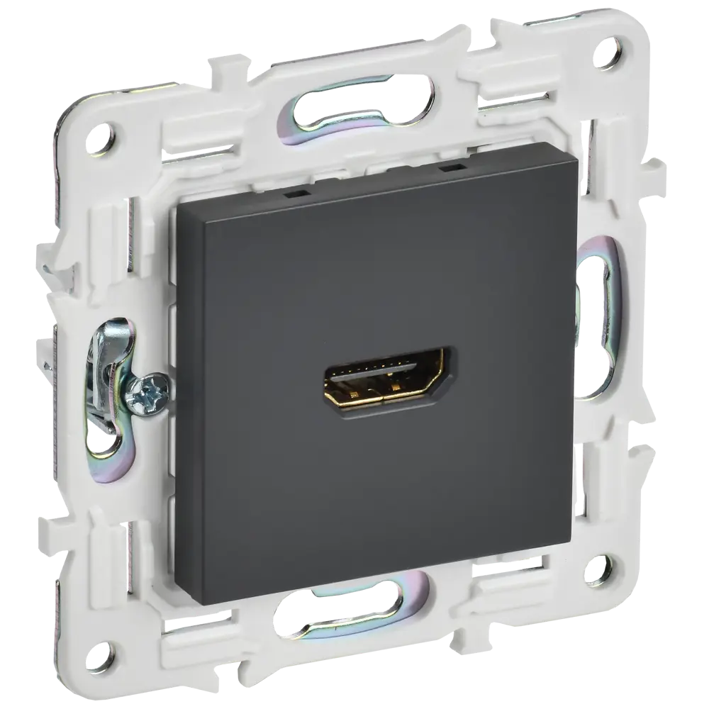 Фото Розетка HDMI встраиваемая Iek Skandy SK-H10-K48 цвет титан Фото Розетка HDMI встраиваемая Iek Skandy SK-H10-K48 цвет титан