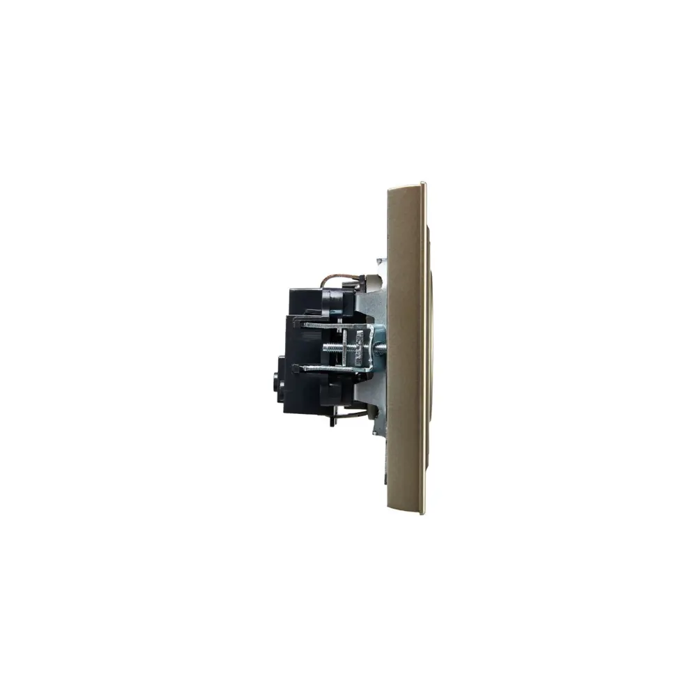 Фото 4 Розетка встраиваемая Iek Brite BR-R14-16-K37-F с заземлением и шторками цвет шампань Фото 4 Розетка встраиваемая Iek Brite BR-R14-16-K37-F с заземлением и шторками цвет шампань