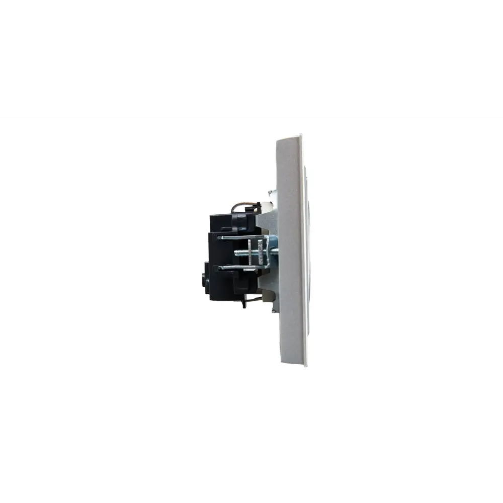 Фото 4 Розетка встраиваемая Iek Brite BR-R14-16-K47-F с заземлением и шторками цвет алюминий Фото 4 Розетка встраиваемая Iek Brite BR-R14-16-K47-F с заземлением и шторками цвет алюминий