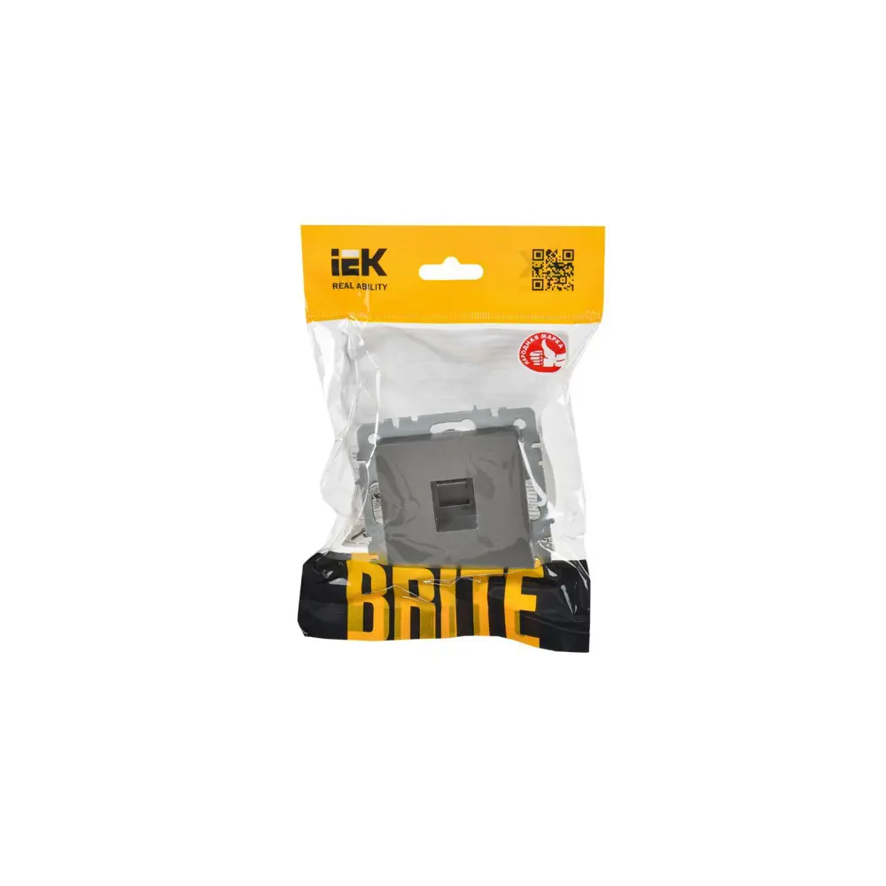 Фото 2 Розетка компьютерная встраиваемая Iek Brite BR-K10-2-K46 RJ45 Cat 6 цвет сталь Фото 2 Розетка компьютерная встраиваемая Iek Brite BR-K10-2-K46 RJ45 Cat 6 цвет сталь
