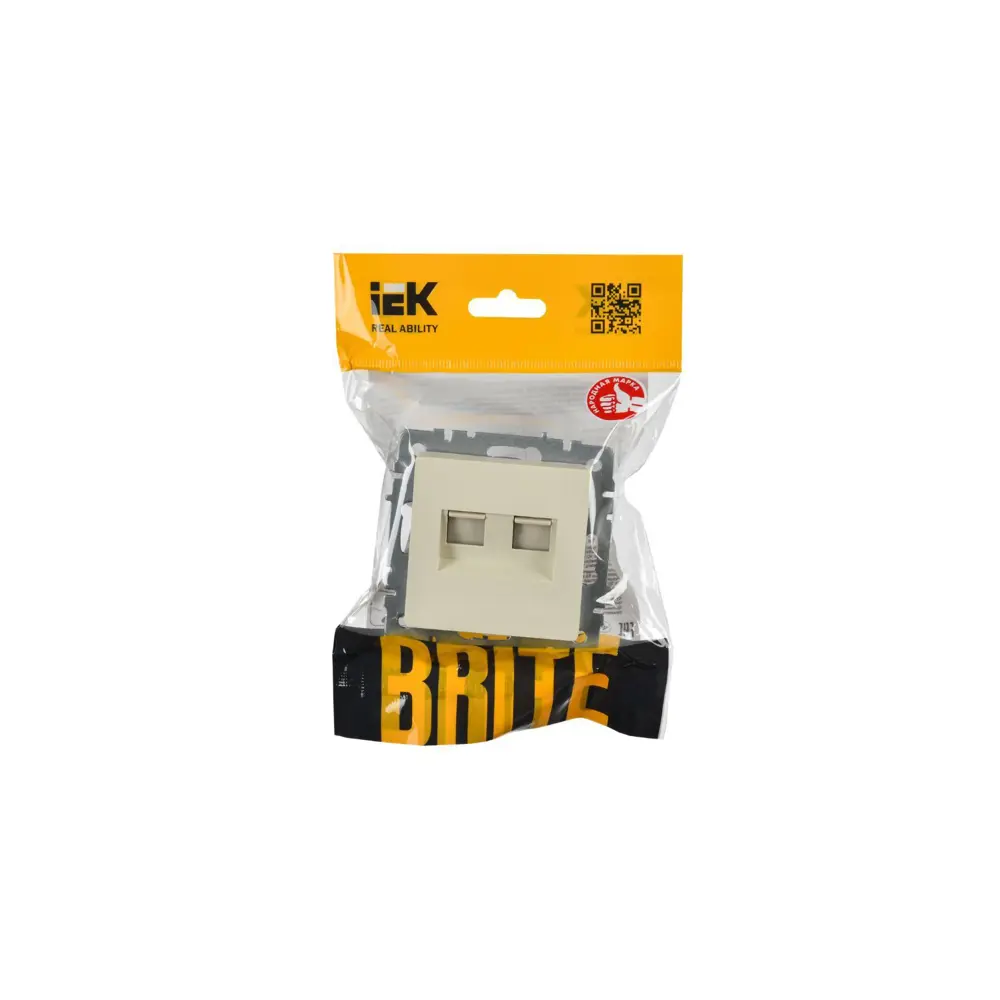 Фото 2 Розетка компьютерная встраиваемая Iek Brite BR-K20-2-K10 RJ45 Cat 6 цвет бежевый Фото 2 Розетка компьютерная встраиваемая Iek Brite BR-K20-2-K10 RJ45 Cat 6 цвет бежевый
