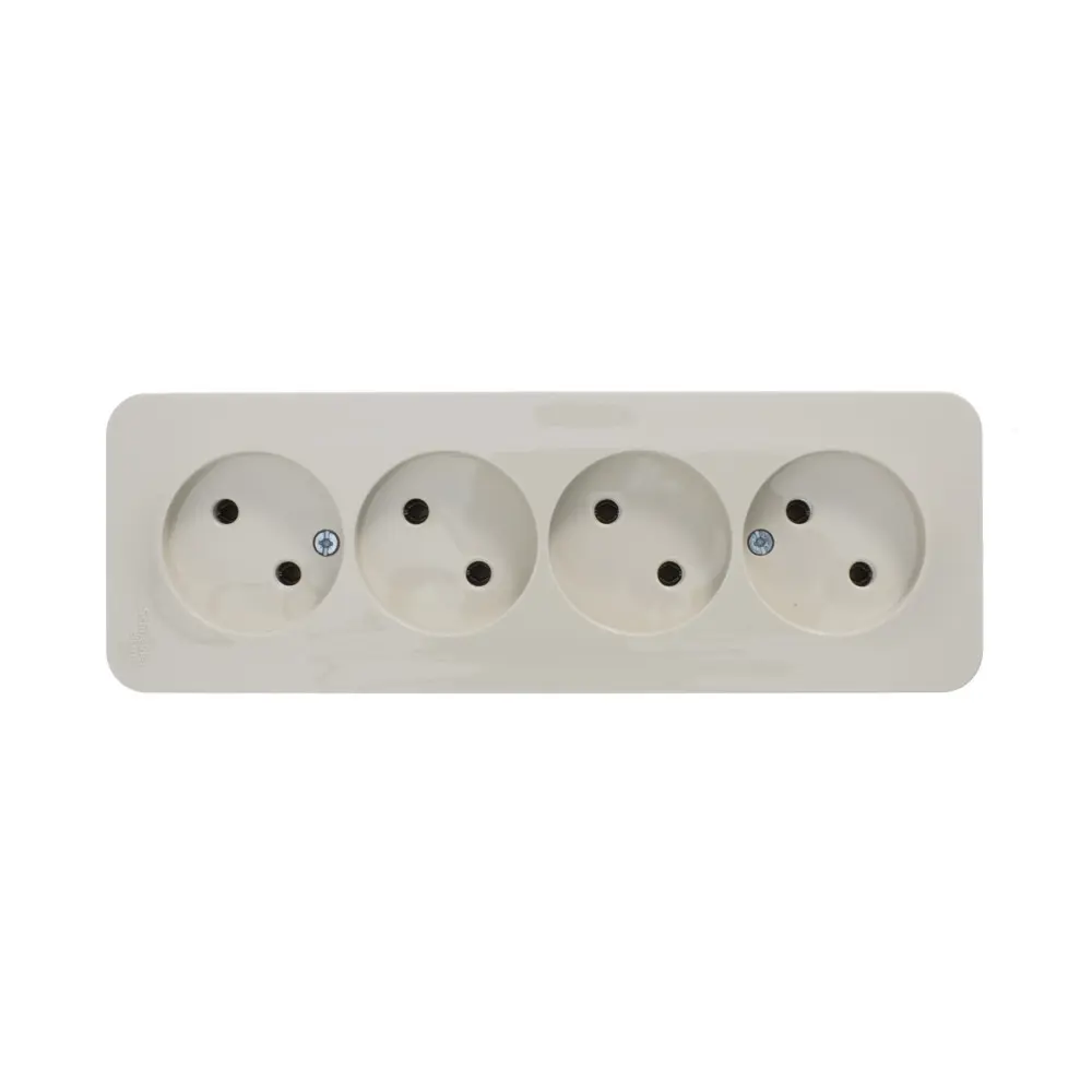Фото 2 Розетка четверная накладная Systeme electric Blanca BLNRA000417 цвет бежевый Фото 2 Розетка четверная накладная Systeme electric Blanca BLNRA000417 цвет бежевый