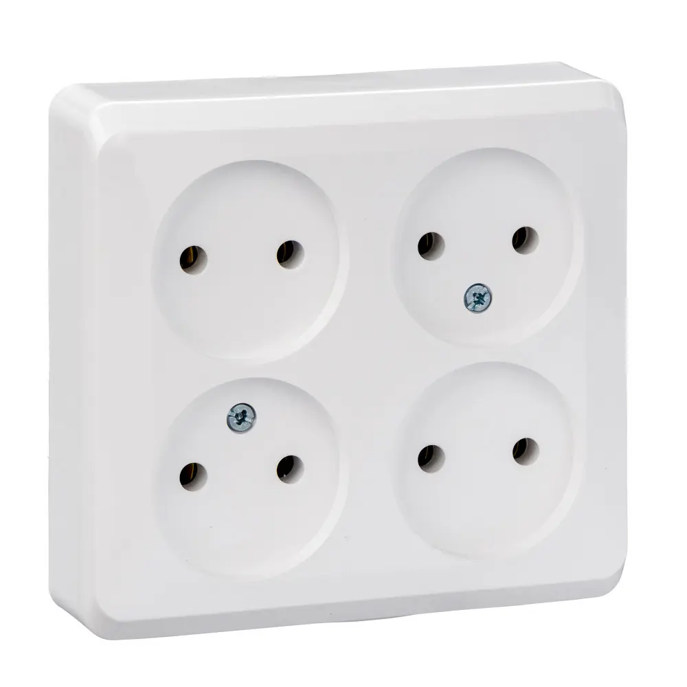 Фото Розетка четверная накладная Systeme electric Этюд PA16-205B цвет белый Фото Розетка четверная накладная Systeme electric Этюд PA16-205B цвет белый