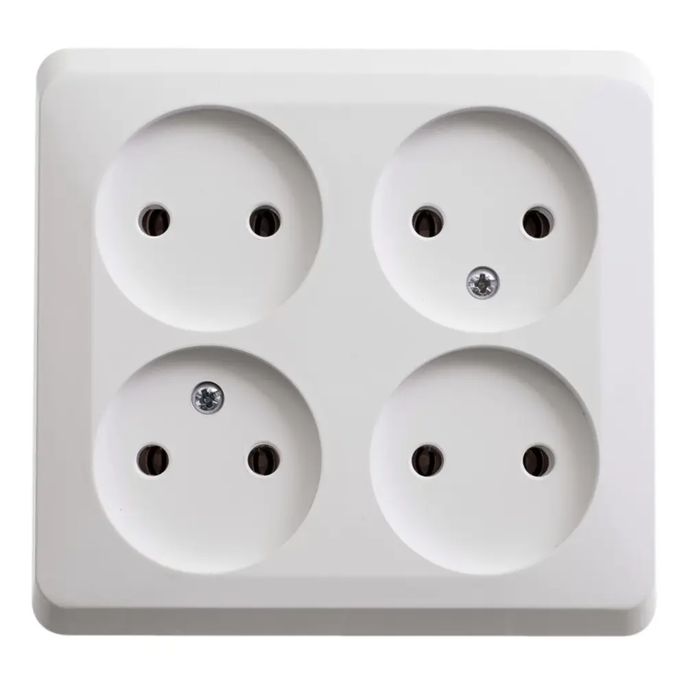 Фото 3 Розетка четверная накладная Systeme electric Этюд PA16-205B цвет белый Фото 3 Розетка четверная накладная Systeme electric Этюд PA16-205B цвет белый