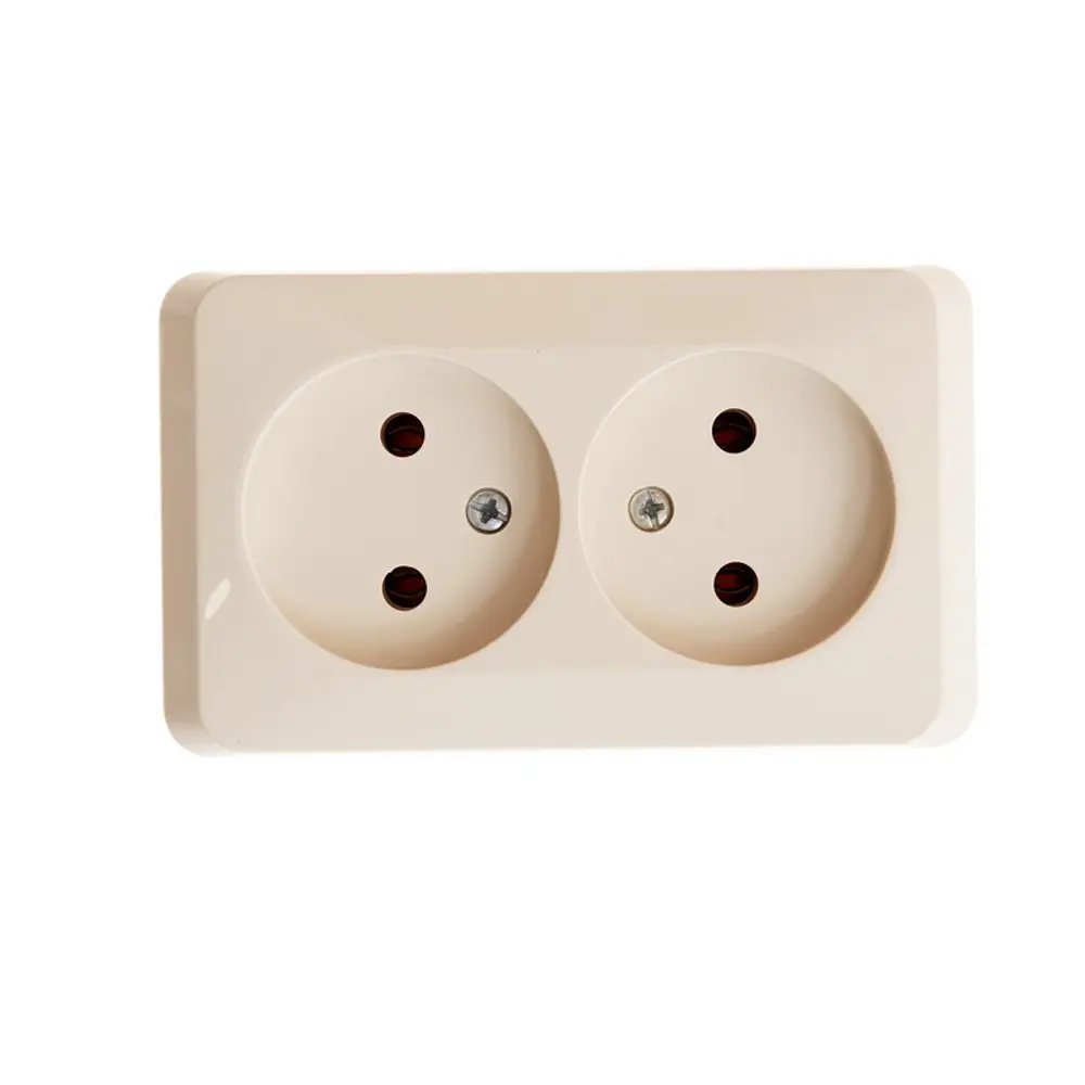 Фото 2 Розетка двойная накладная Systeme electric Этюд PA16-005K цвет кремовый Фото 2 Розетка двойная накладная Systeme electric Этюд PA16-005K цвет кремовый