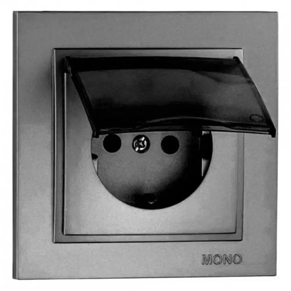 Фото Розетка встраиваемая Mono electric Despina 102-242421-118 с заземлением и крышкой цвет антрацит Фото Розетка встраиваемая Mono electric Despina 102-242421-118 с заземлением и крышкой цвет антрацит
