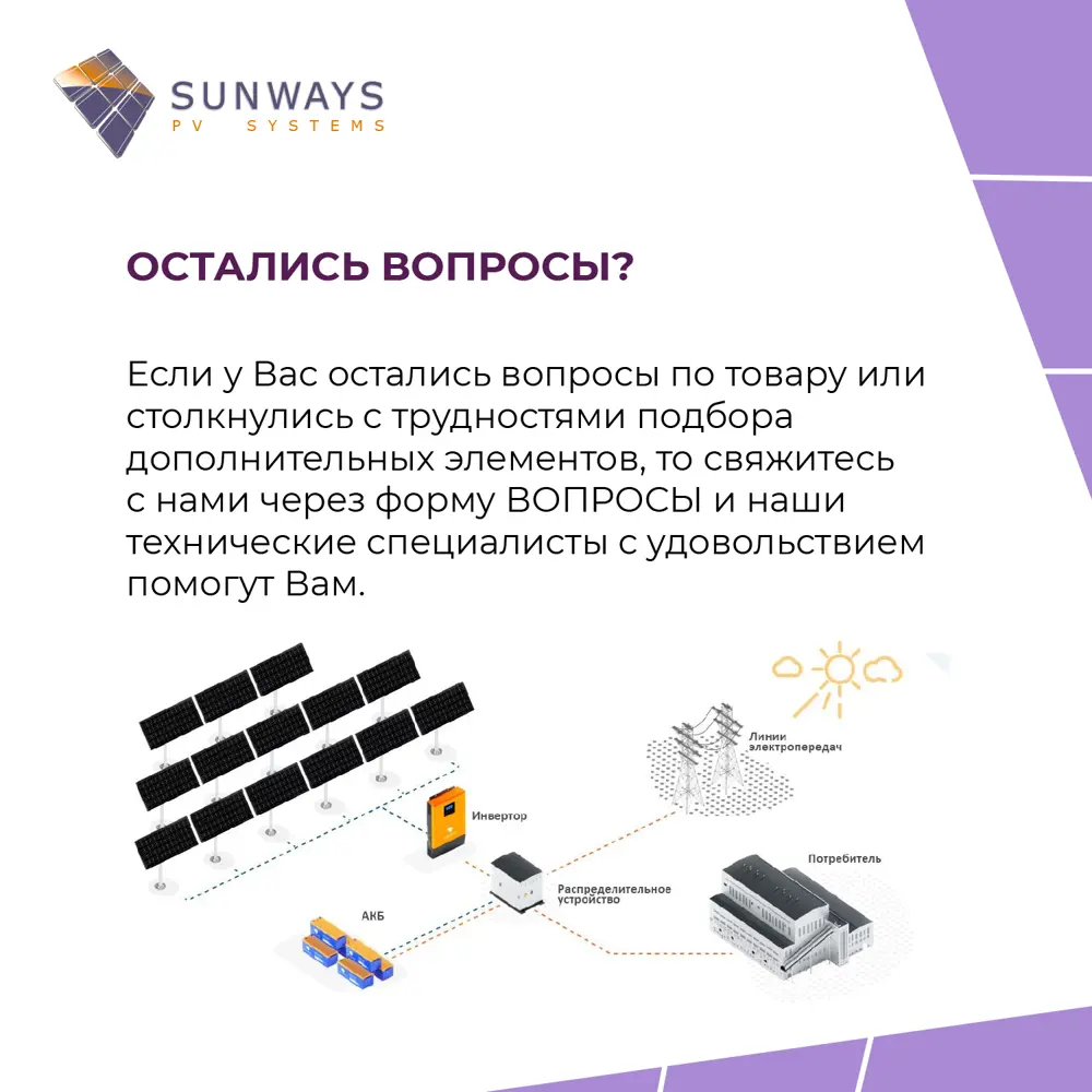 Фото 6 Солнечная панель Sunways FSM 150M M10 для дома и дачи 150 Вт 12 В Фото 6 Солнечная панель Sunways FSM 150M M10 для дома и дачи 150 Вт 12 В