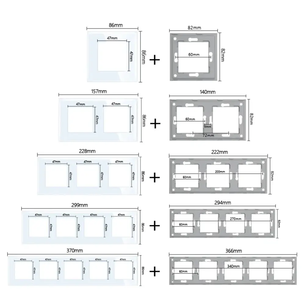 Фото 2 Рамка для розеток и выключателей Tawoia 3 поста стекло цвет белый