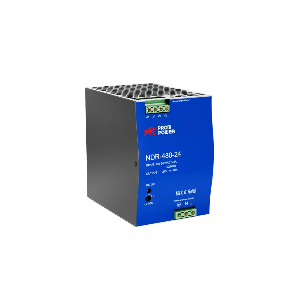 Фото Источник питания Prompower NDR-480-24 на выходе 24 В DC 20 А 480 Вт входное 85-264 В AC 120-370 В DC Фото Источник питания Prompower NDR-480-24 на выходе 24 В DC 20 А 480 Вт входное 85-264 В AC 120-370 В DC