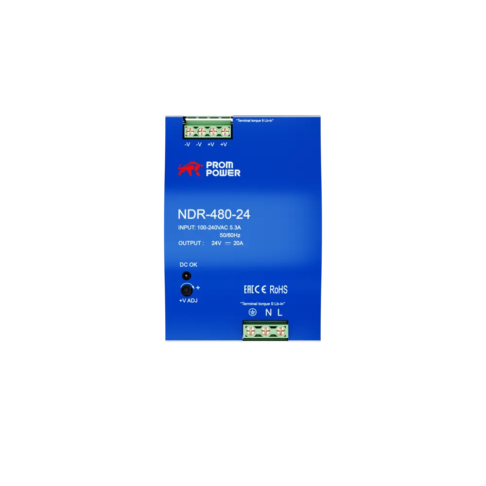 Фото 3 Источник питания Prompower NDR-480-24 на выходе 24 В DC 20 А 480 Вт входное 85-264 В AC 120-370 В DC Фото 3 Источник питания Prompower NDR-480-24 на выходе 24 В DC 20 А 480 Вт входное 85-264 В AC 120-370 В DC