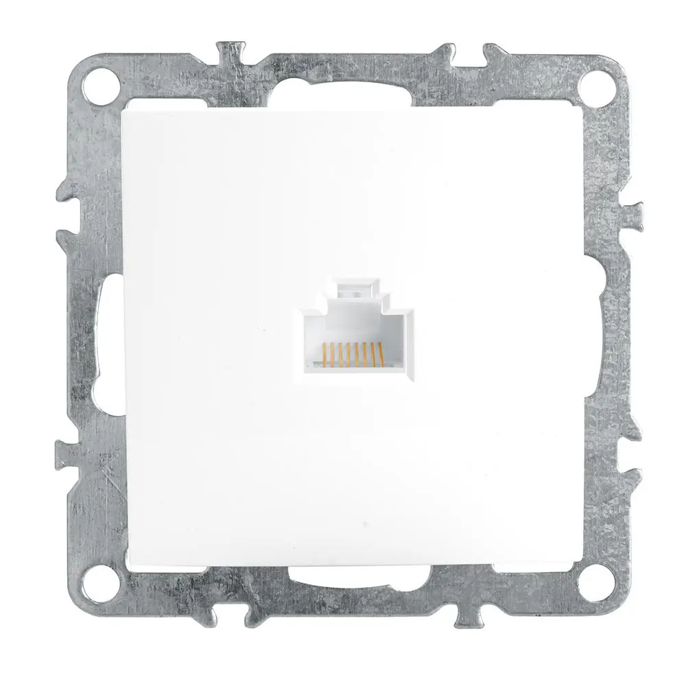 Фото Розетка компьютерная 1-местная RJ-45 механизм STEKKER PST00-9107-01 серия Эрна белый Комплект 2 шт. Фото Розетка компьютерная 1-местная RJ-45 механизм STEKKER PST00-9107-01 серия Эрна белый Комплект 2 шт.