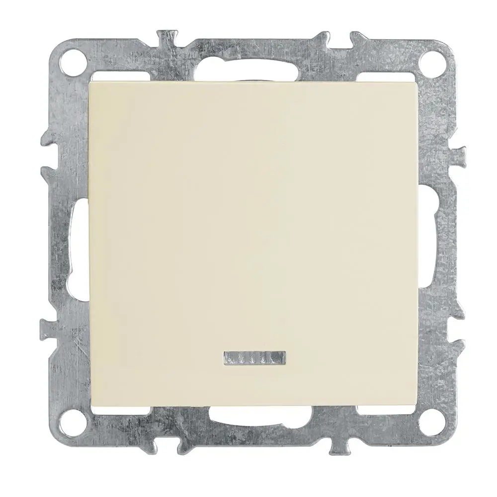 Фото Выключатель 1-клавишный c индикатором механизм STEKKER PSW10-9101-02 250В 10А серия Эрна слоновая кость 2 шт. Фото Выключатель 1-клавишный c индикатором механизм STEKKER PSW10-9101-02 250В 10А серия Эрна слоновая кость 2 шт.