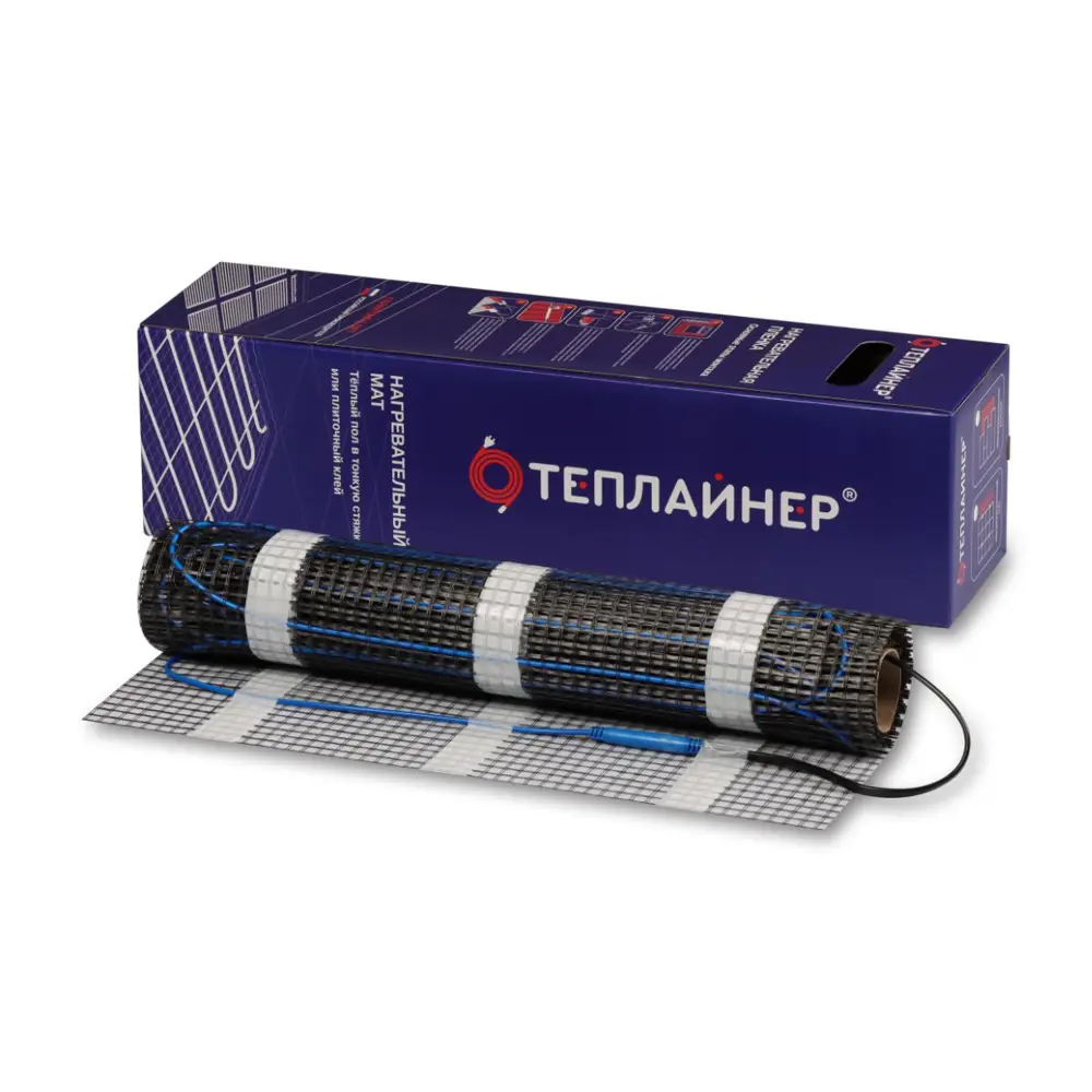 Фото Нагревательный мат для теплого пола Теплайнер 0.5 м2 80 Вт с механическим терморегулятором ТР310 Фото Нагревательный мат для теплого пола Теплайнер 0.5 м2 80 Вт с механическим терморегулятором ТР310