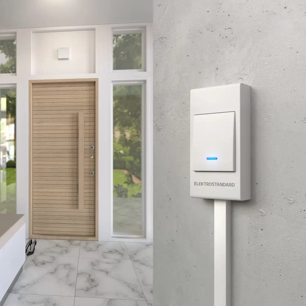 Фото 4 Дверной звонок беспроводной Elektrostandard 1M DBQ26M WM 1 мелодия цвет белый Фото 4 Дверной звонок беспроводной Elektrostandard 1M DBQ26M WM 1 мелодия цвет белый