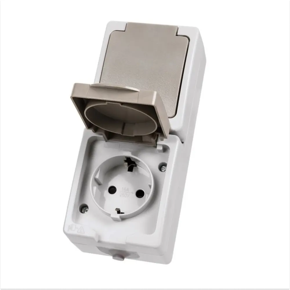 Фото 2 Розетка двойная накладная Tdm electric Вуокса SQ1803-0009 вертикальная цвет серый Фото 2 Розетка двойная накладная Tdm electric Вуокса SQ1803-0009 вертикальная цвет серый