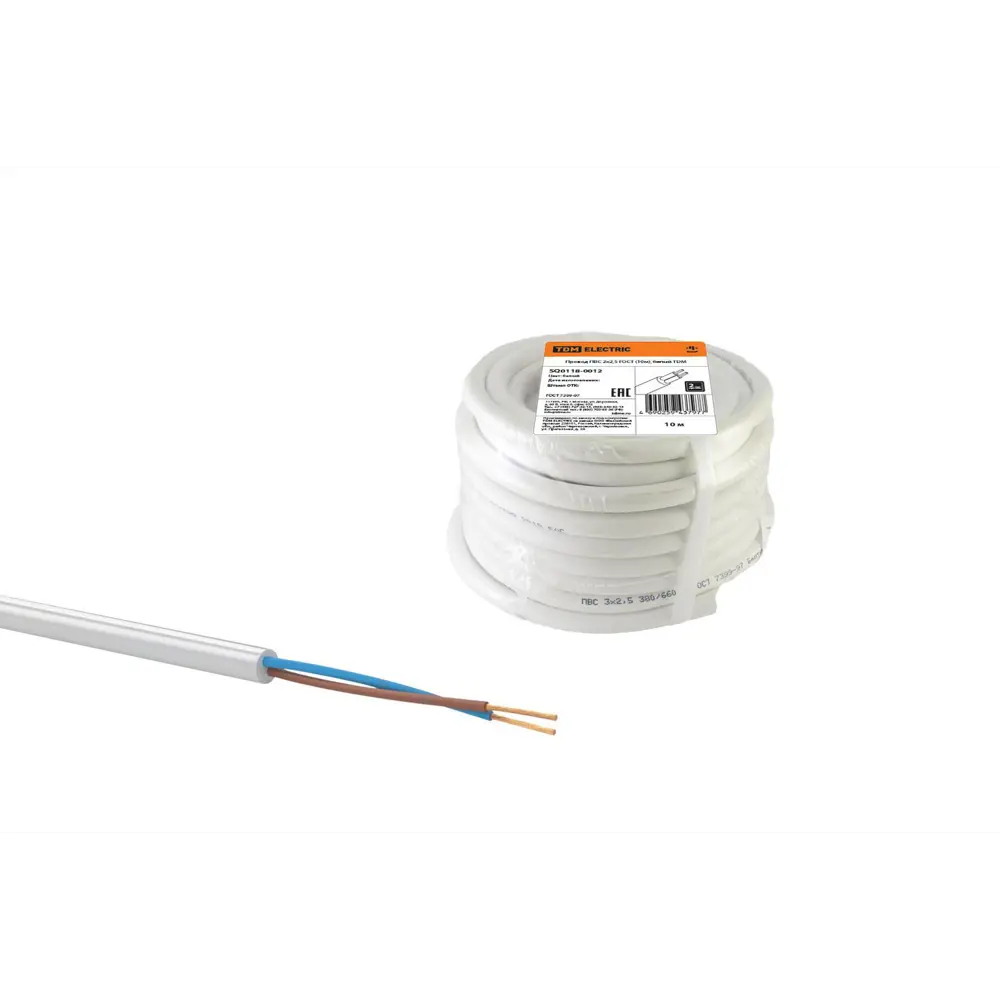 Фото Провод TDM Electric ПВС 2x2.5 TDM Electric 10 м ГОСТ цвет белый Фото Провод TDM Electric ПВС 2x2.5 TDM Electric 10 м ГОСТ цвет белый