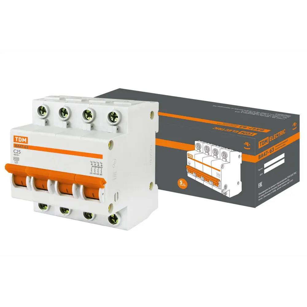 Фото Автоматический выключатель TDM Electric ВА47-63 4P C25 A 4.5 kA SQ0218-0032 Фото Автоматический выключатель TDM Electric ВА47-63 4P C25 A 4.5 kA SQ0218-0032