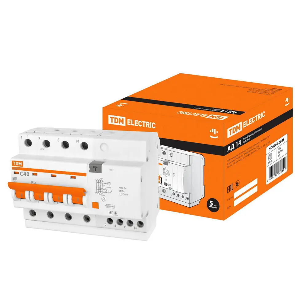 Фото Дифференциальный переключатель TDM ELECTRIC SQ0204-0039 40 А 400 В 6 модулей Фото Дифференциальный переключатель TDM ELECTRIC SQ0204-0039 40 А 400 В 6 модулей