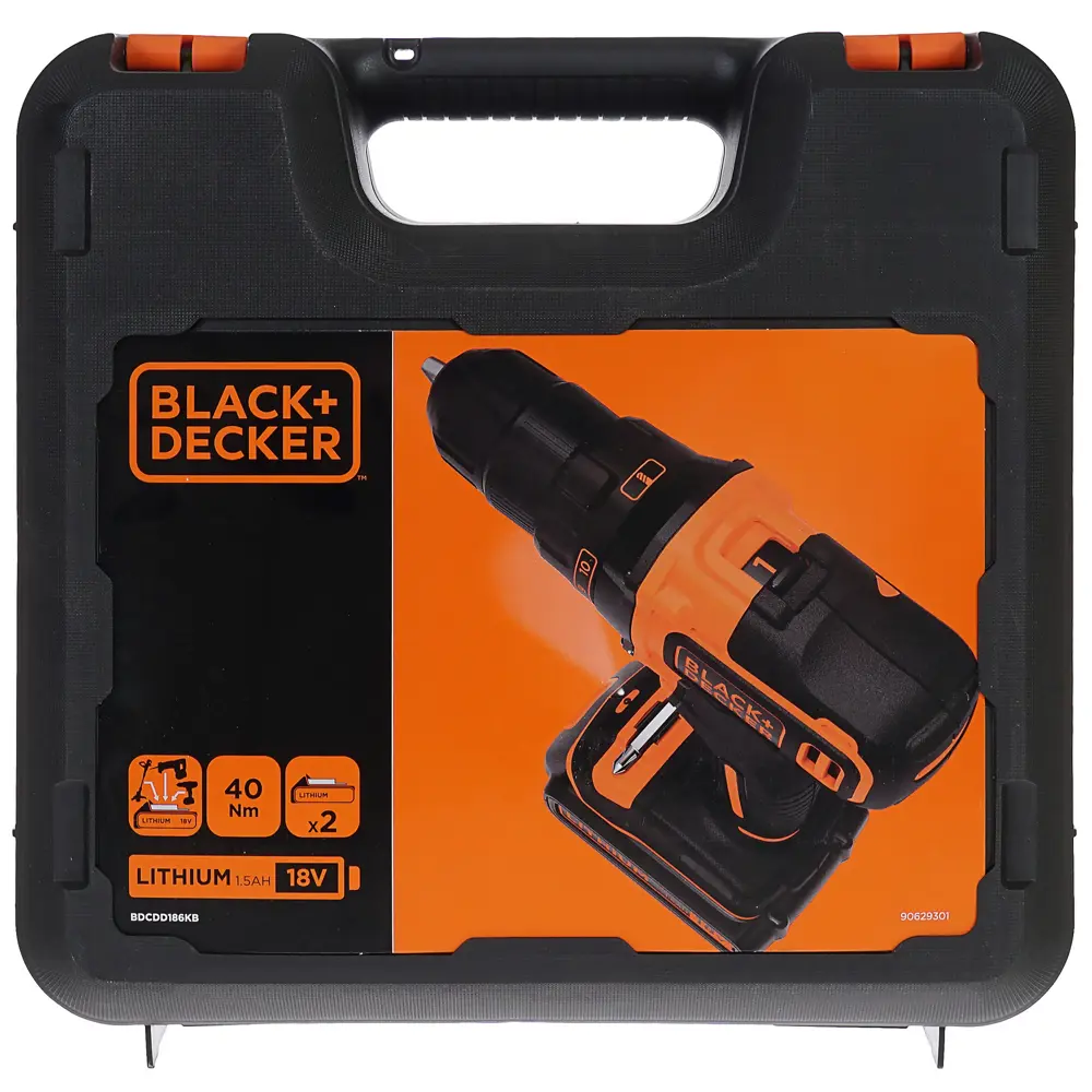 Фото 4 Дрель-шуруповерт аккумуляторная Black&Decker BDCDD186KB, 18 В Li 2x1.5 Ач Фото 4 Дрель-шуруповерт аккумуляторная Black&Decker BDCDD186KB, 18 В Li 2x1.5 Ач