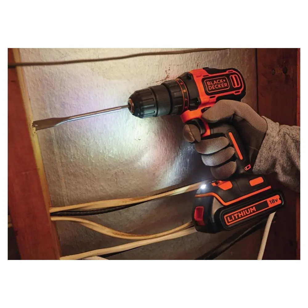 Фото 3 Дрель-шуруповерт аккумуляторная Black&Decker BDCDD186KB, 18 В Li 2x1.5 Ач Фото 3 Дрель-шуруповерт аккумуляторная Black&Decker BDCDD186KB, 18 В Li 2x1.5 Ач