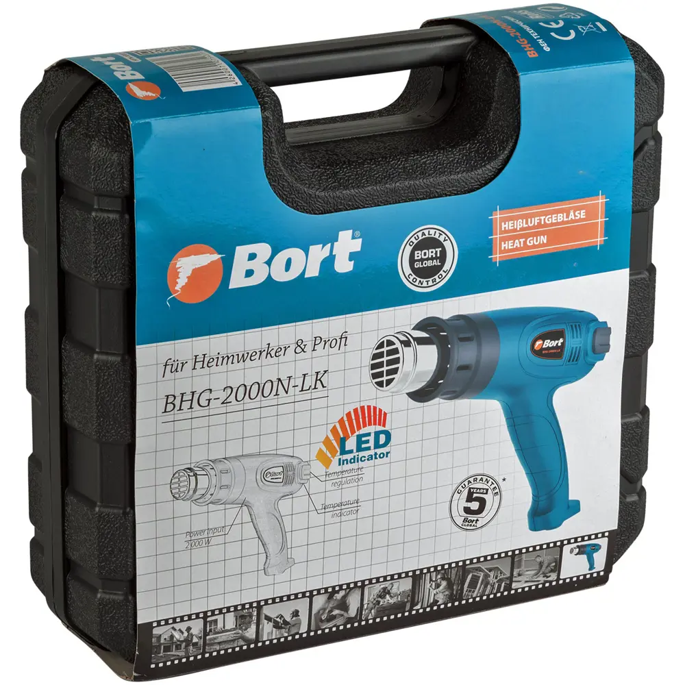 Фото 4 Фен технический сетевой Bort BHG-2000N-LK, 2000 Вт Фото 4 Фен технический сетевой Bort BHG-2000N-LK, 2000 Вт