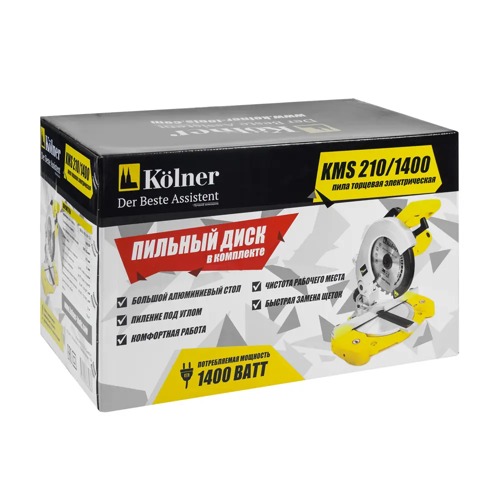 Фото 8 Пила торцовочная Kolner KMS 210/1400, 1400 Вт, 210 мм Фото 8 Пила торцовочная Kolner KMS 210/1400, 1400 Вт, 210 мм