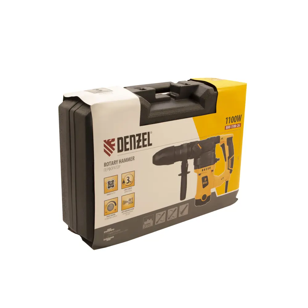 Фото 2 Перфоратор сетевой SDS Plus Denzel RHV-1100-26 26610, 1100 Вт, 4 Дж Фото 2 Перфоратор сетевой SDS Plus Denzel RHV-1100-26 26610, 1100 Вт, 4 Дж
