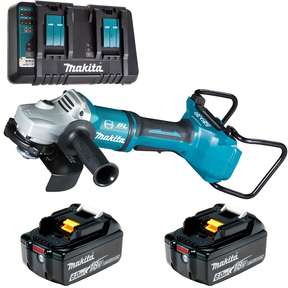Фото УШМ аккумуляторная бесщеточная Makita DGA700PT2, 18 В Li-Ion 2x5 Ач, 180 мм Фото УШМ аккумуляторная бесщеточная Makita DGA700PT2, 18 В Li-Ion 2x5 Ач, 180 мм