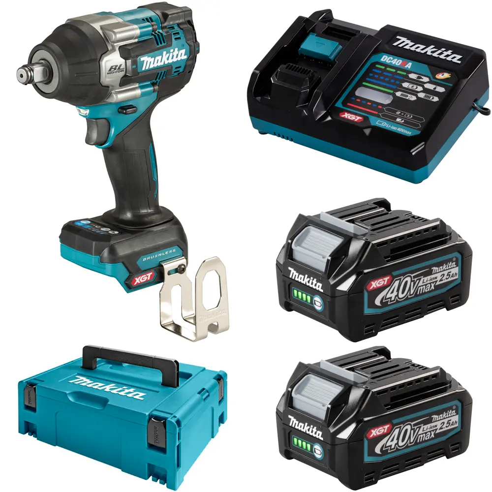 Фото Гайковерт аккумуляторный Makita TW007GD201, 40 В Li-Ion 2x2.5 Ач, 1050 Нм Фото Гайковерт аккумуляторный Makita TW007GD201, 40 В Li-Ion 2x2.5 Ач, 1050 Нм