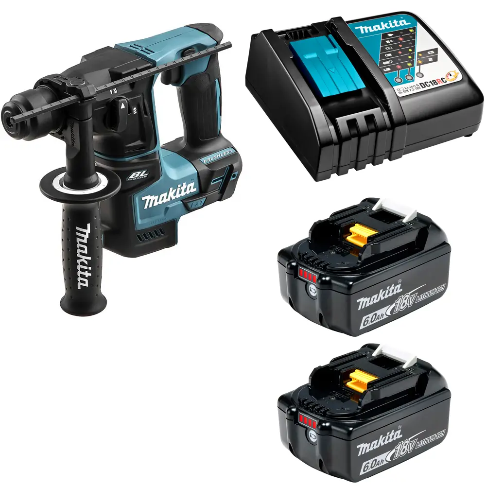 Фото Перфоратор аккумуляторный Makita DHR171RGE SDS+ 12Дж 18В Li-Ion 2x6Ач Фото Перфоратор аккумуляторный Makita DHR171RGE SDS+ 12Дж 18В Li-Ion 2x6Ач