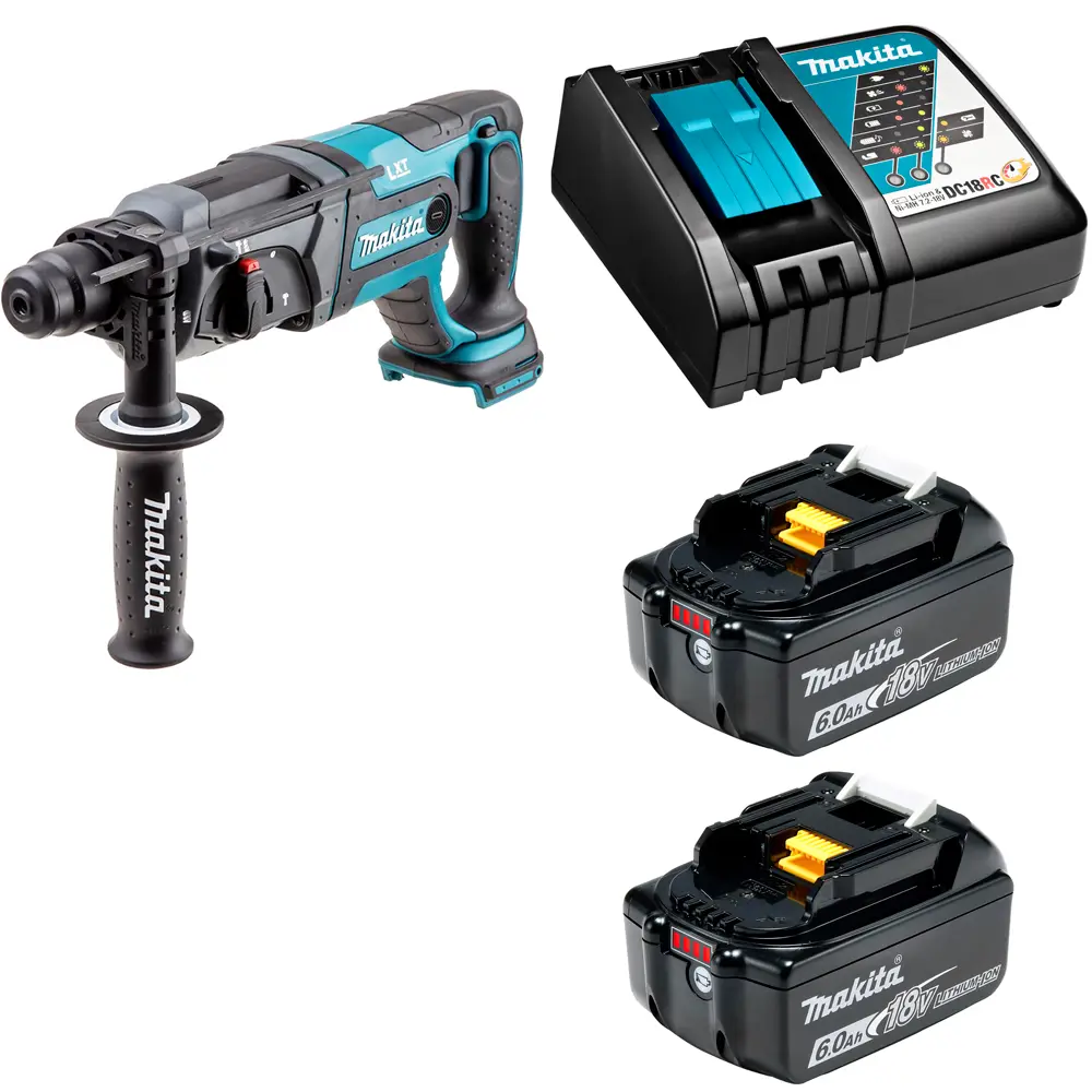 Фото Перфоратор аккумуляторный Makita DHR241RGE SDS+ 20Дж 18В Li-Ion 2x6Ач Фото Перфоратор аккумуляторный Makita DHR241RGE SDS+ 20Дж 18В Li-Ion 2x6Ач