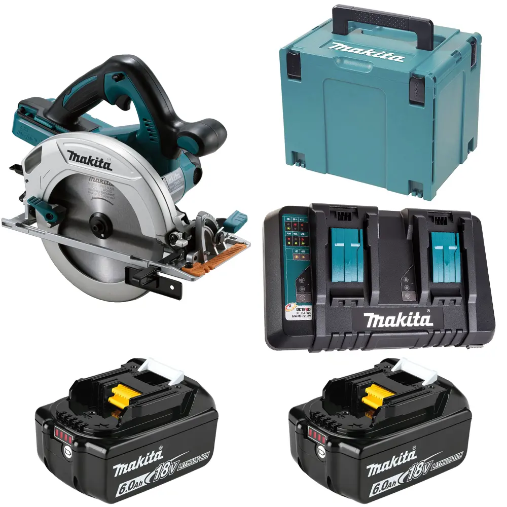 Фото Пила дисковая аккумуляторная Makita LXT DHS710PGE, 18 В Li-Ion 2x6 Ач, 190 мм Фото Пила дисковая аккумуляторная Makita LXT DHS710PGE, 18 В Li-Ion 2x6 Ач, 190 мм