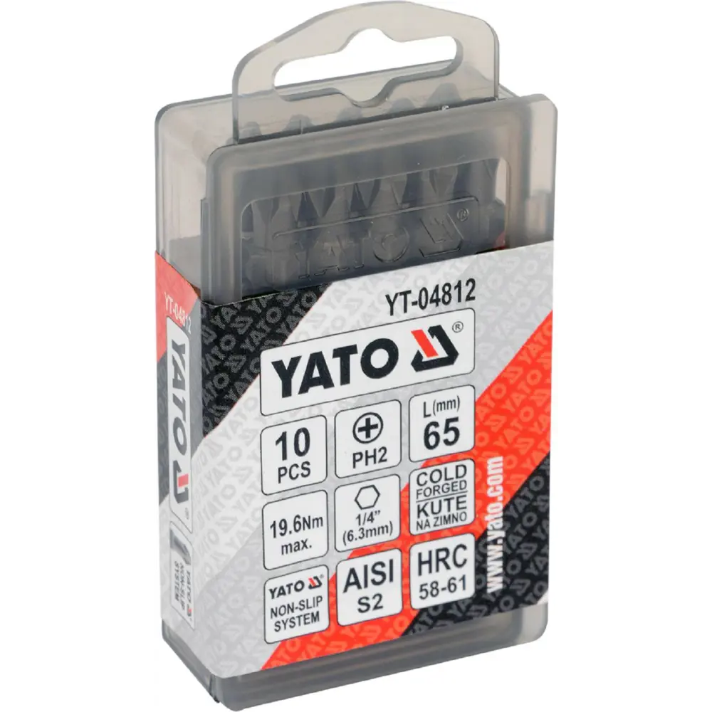Фото Бита крестовая двусторонняя Yato Yt-04812 PH2x65 мм, 10 шт. Фото Бита крестовая двусторонняя Yato Yt-04812 PH2x65 мм, 10 шт.