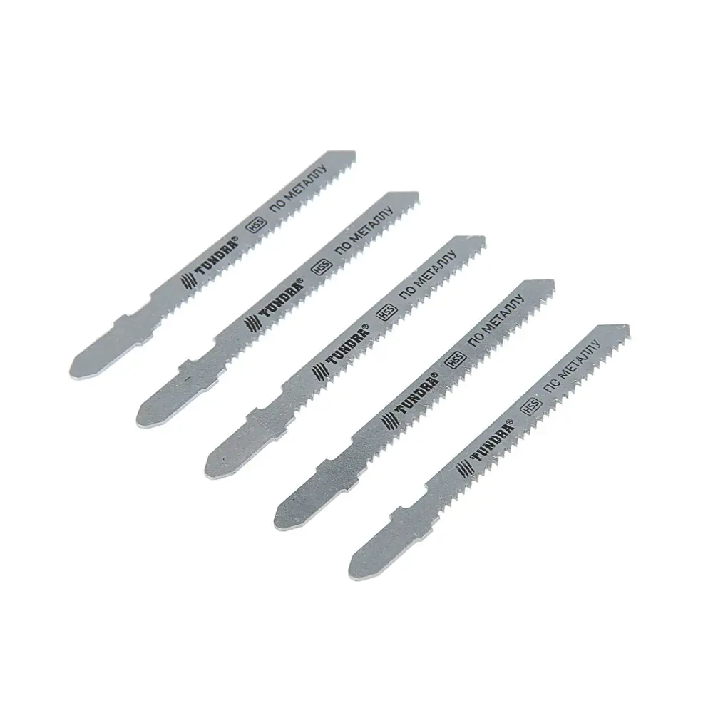 Фото Пилка для электролобзика по металлу Тундра T218B 1119730, прямой рез, 51 мм, 5 шт