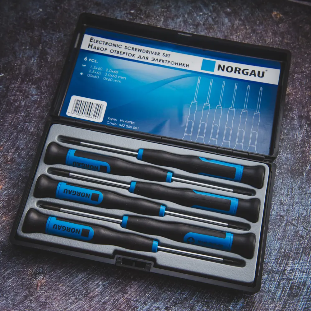 Фото 5 Набор отверток для точных работ Norgau Industrial SSK-316-311, с двухкомпонентными рукоятками, 6 шт Фото 5 Набор отверток для точных работ Norgau Industrial SSK-316-311, с двухкомпонентными рукоятками, 6 шт