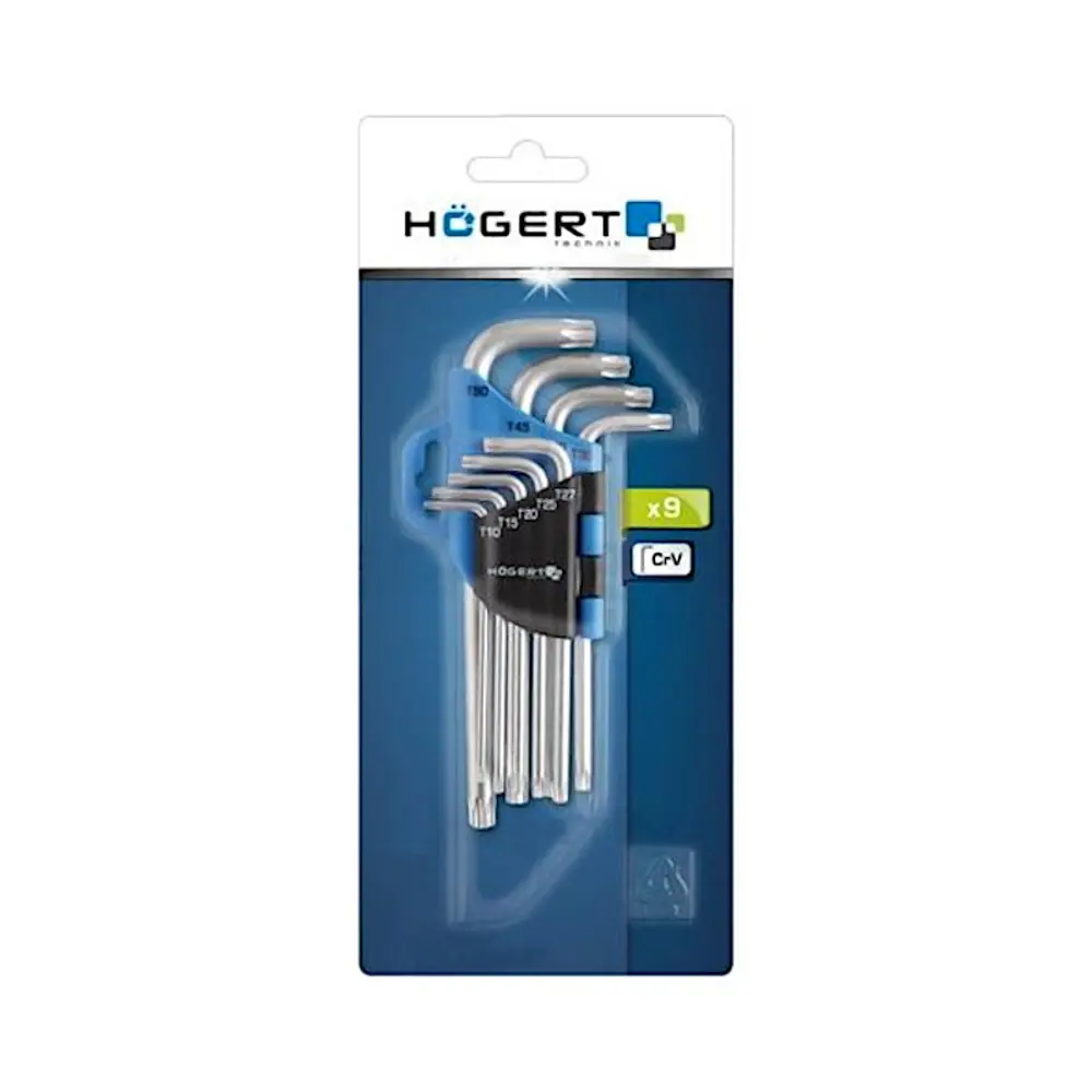 Фото 2 Набор ключей Torx Hoegert Technik HT1W814 T10-T50 мм, 9 предметов Фото 2 Набор ключей Torx Hoegert Technik HT1W814 T10-T50 мм, 9 предметов