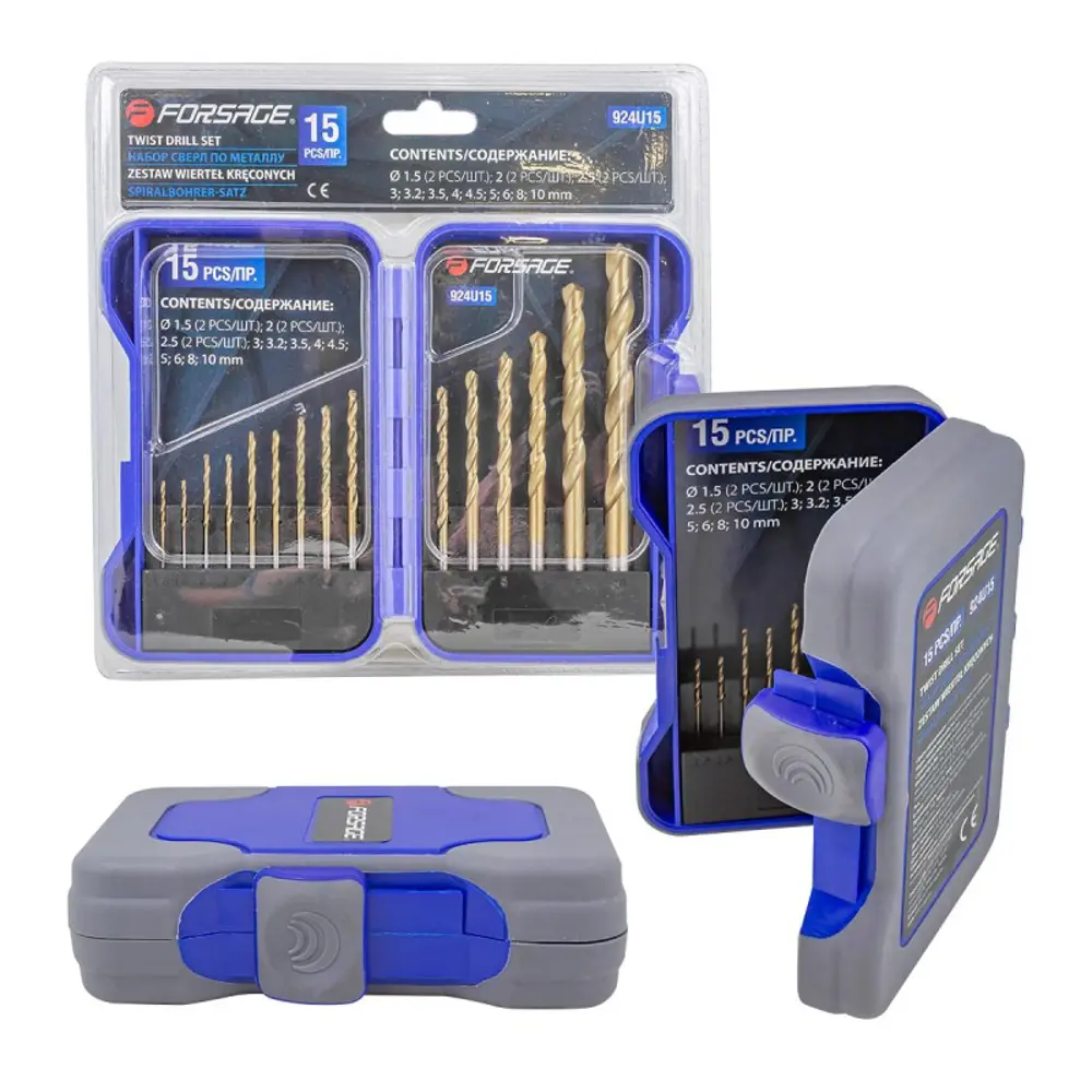 Фото Набор сверл Forsage F-924U15, 15 шт Фото Набор сверл Forsage F-924U15, 15 шт