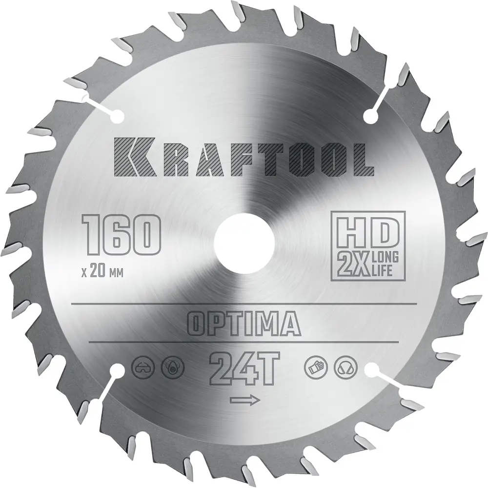 Фото Диск пильный по дереву Kraftool Optima 36951-160-20 24T 160x20x1.8 мм Фото Диск пильный по дереву Kraftool Optima 36951-160-20 24T 160x20x1.8 мм