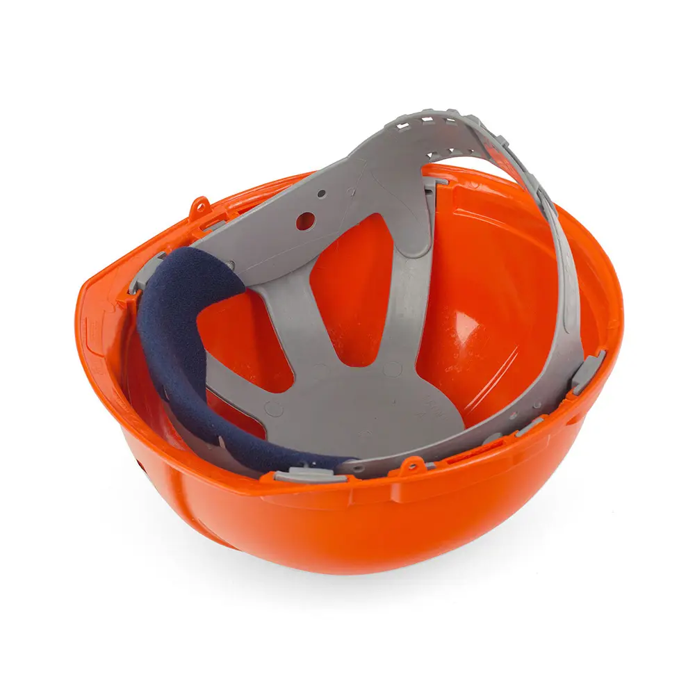 Фото 2 Каска защитная полиэтиленовая Ампаро Бленхейм 116508, оранжевая с укороченным козырьком Фото 2 Каска защитная полиэтиленовая Ампаро Бленхейм 116508, оранжевая с укороченным козырьком