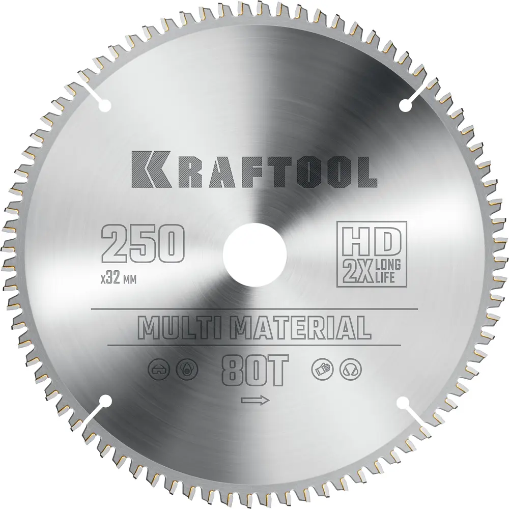 Фото Диск пильный по алюминию Kraftool 36953-250-32 80Т 250x32x2.2 мм Фото Диск пильный по алюминию Kraftool 36953-250-32 80Т 250x32x2.2 мм