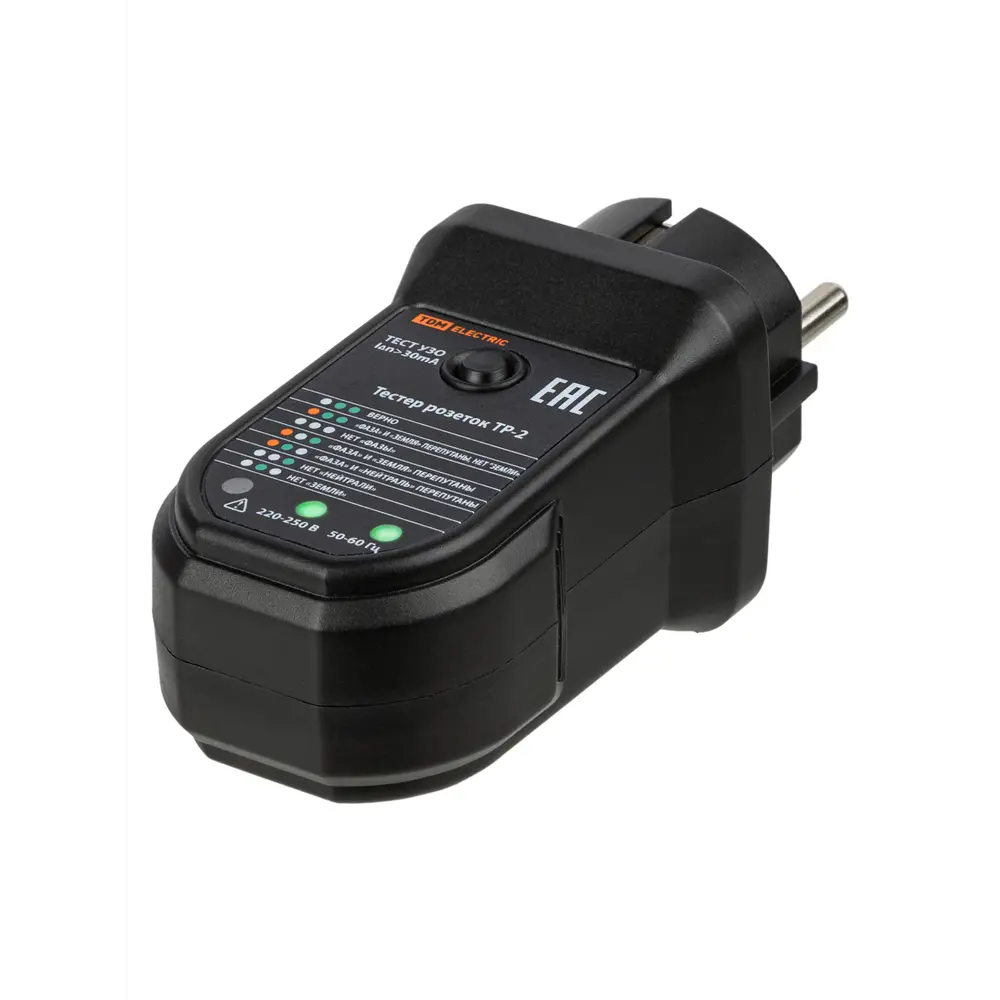 Фото 2 Тестер розеток и УЗО TDM Electric ТР-2 Фото 2 Тестер розеток и УЗО TDM Electric ТР-2