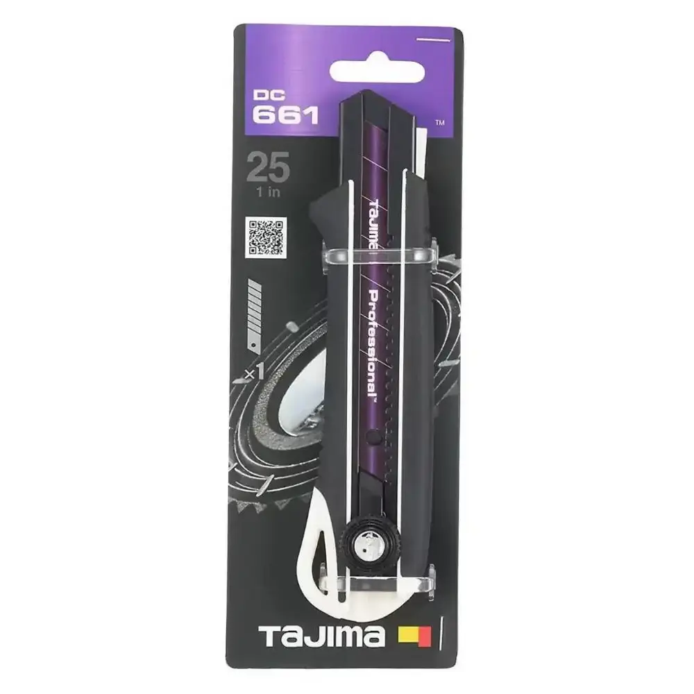 Фото 2 Нож строительный Tajima DC661YB пластиковый корпус сегментированное лезвие 200 мм